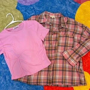 Pink Flannel Top Bundle